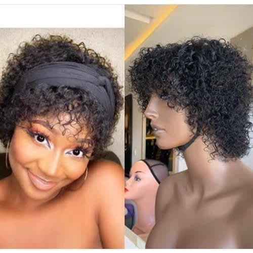 Short Jerry Curl Wig - 6"