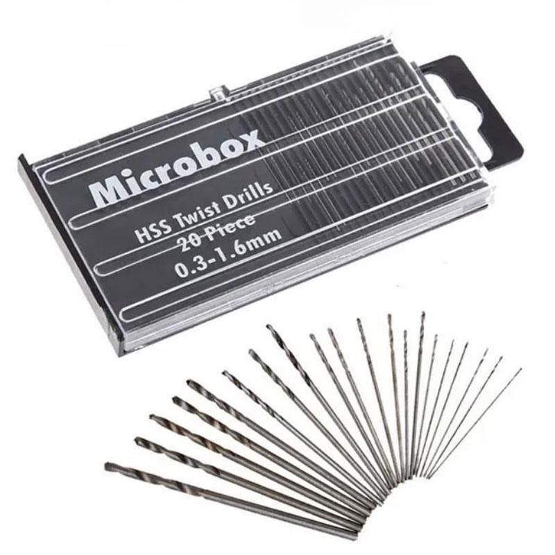 1Pack(20PCS) Mini High Speed Steel Twist Drill Bit Set 0.3mm-1.6mm