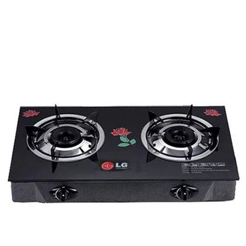 THICK TABLE TOP GLASS GAS COOKER WITH TWO HOBS