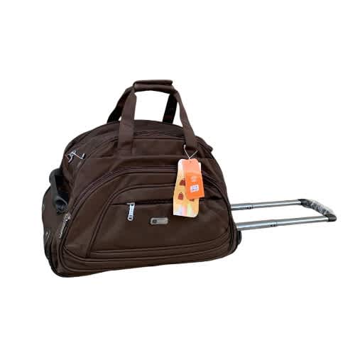 Duffle Bag With Trolley - Small Size- Brown