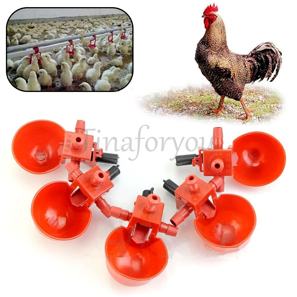 20pcs Automatic Bird Coop Feed Poultry Chicken Fowl Drinker Water Drinking Cups