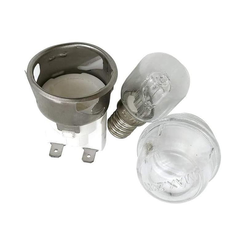 2Set E14 High Temperature Resistance 300 Celsius 250V 25W Oven LampOven Lamp HolderOven Lighting Ceramic Lamp Head