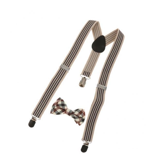 3xAdjustable Suspender Clip-on Braces And Bow Tie Set For Baby Toddler