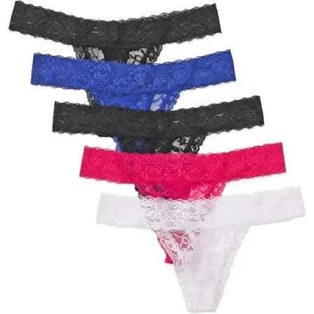 Women's Lace Thongs - Pack Of 5