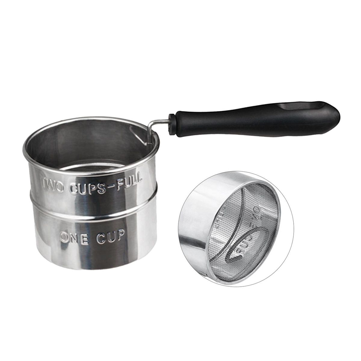 Flour Sieve Fine Mesh Powder Sifter Manual Mini Small Flour Sifter Drainer Baking Tool for Bakery Sugar Coffee Pastas