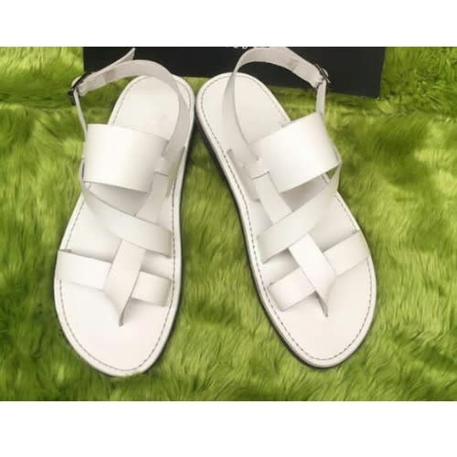 White Leather Male Sandals