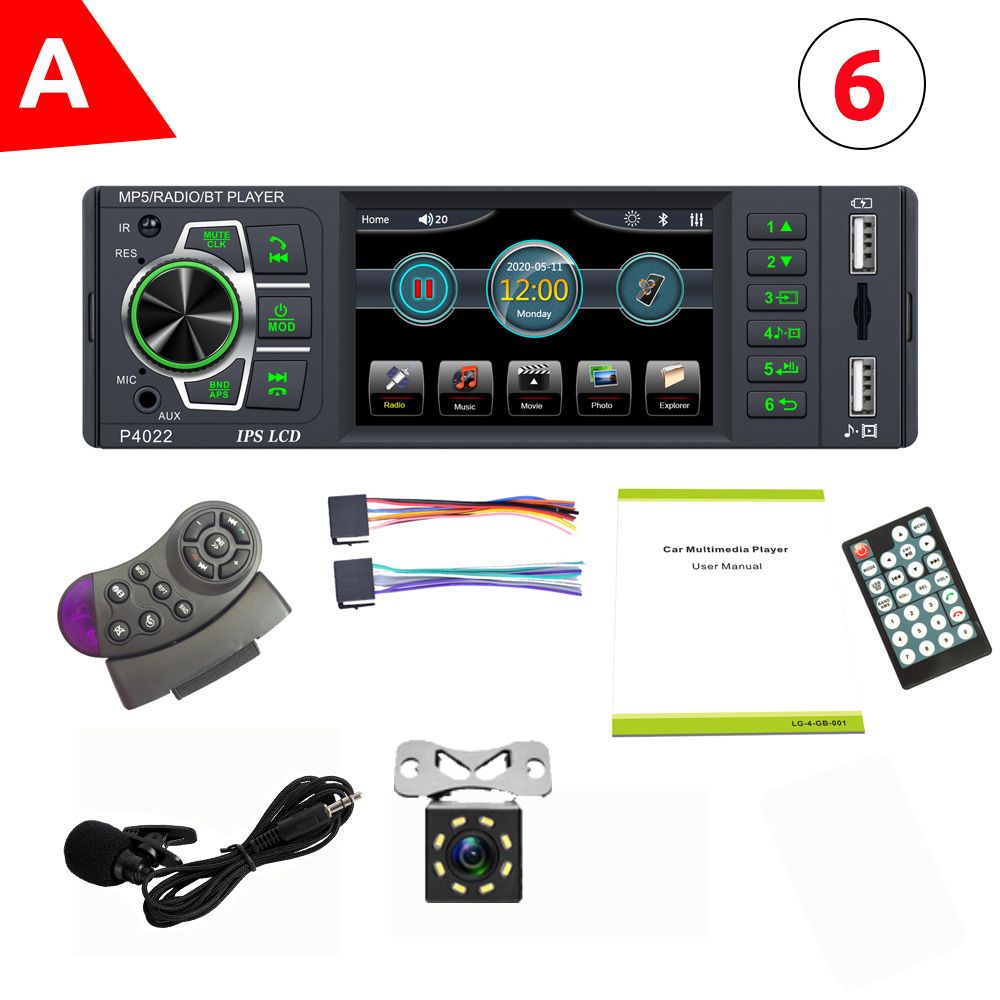 1 Din Car Radio 3.8 Inch IPS Screen MP5 Player Bluetooth
