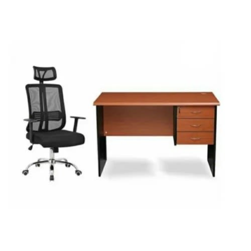 A Set Of Office Table With Office Executive Chair