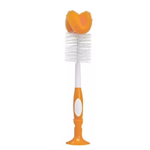 2- In -1 Bottle Brush , Sunction Base & Nipple Cleaner - Yellow