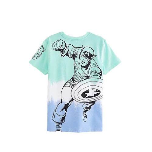 Marvel Disney 100 Superhero Character Ombre T-shirt