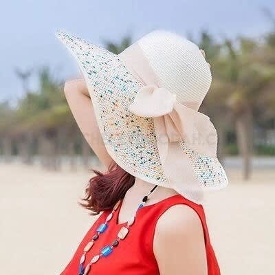 Ladies Beach & Summer Hats With Wide Brim - Cream