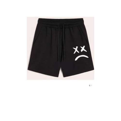 Black  Short With Marshmello Print
