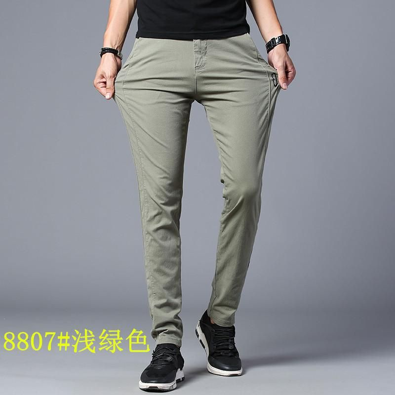 Autumn Men's Casual Pants New Clothing Brand High Quality Cotton Juvenile Slim Slim Size 28-38