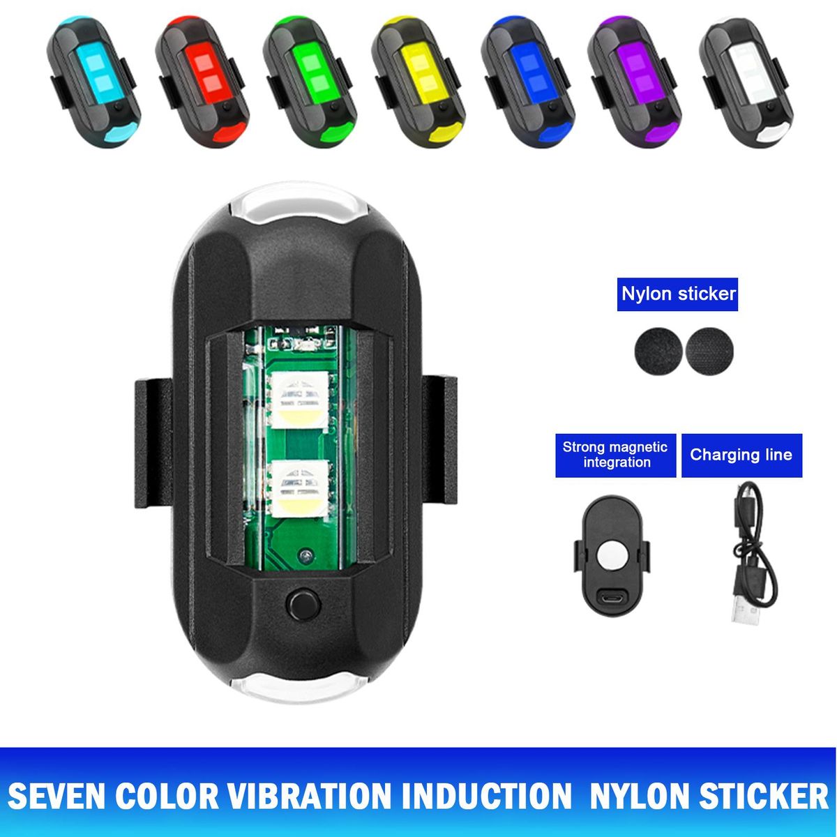 7 Colors Drone Strobe Light USB LED Anti-Collision Bike Tail /Model Aircraft Night Flying Mini