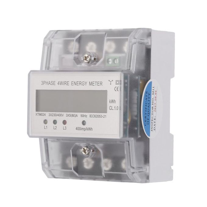 XTM024 5(80)A 3x230/400V Rail Ele Tri Ity Three-Phase Four Wire Energy Meter-transparent