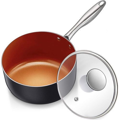 MICHELANGELO Nonstick Sauce Pan 2 Quart, Ultra Copper Pot