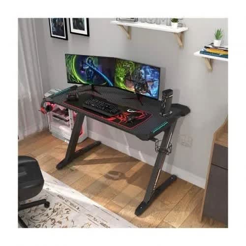 Z Shaped Rgb Led Lights Gaming Table 1.2mtr