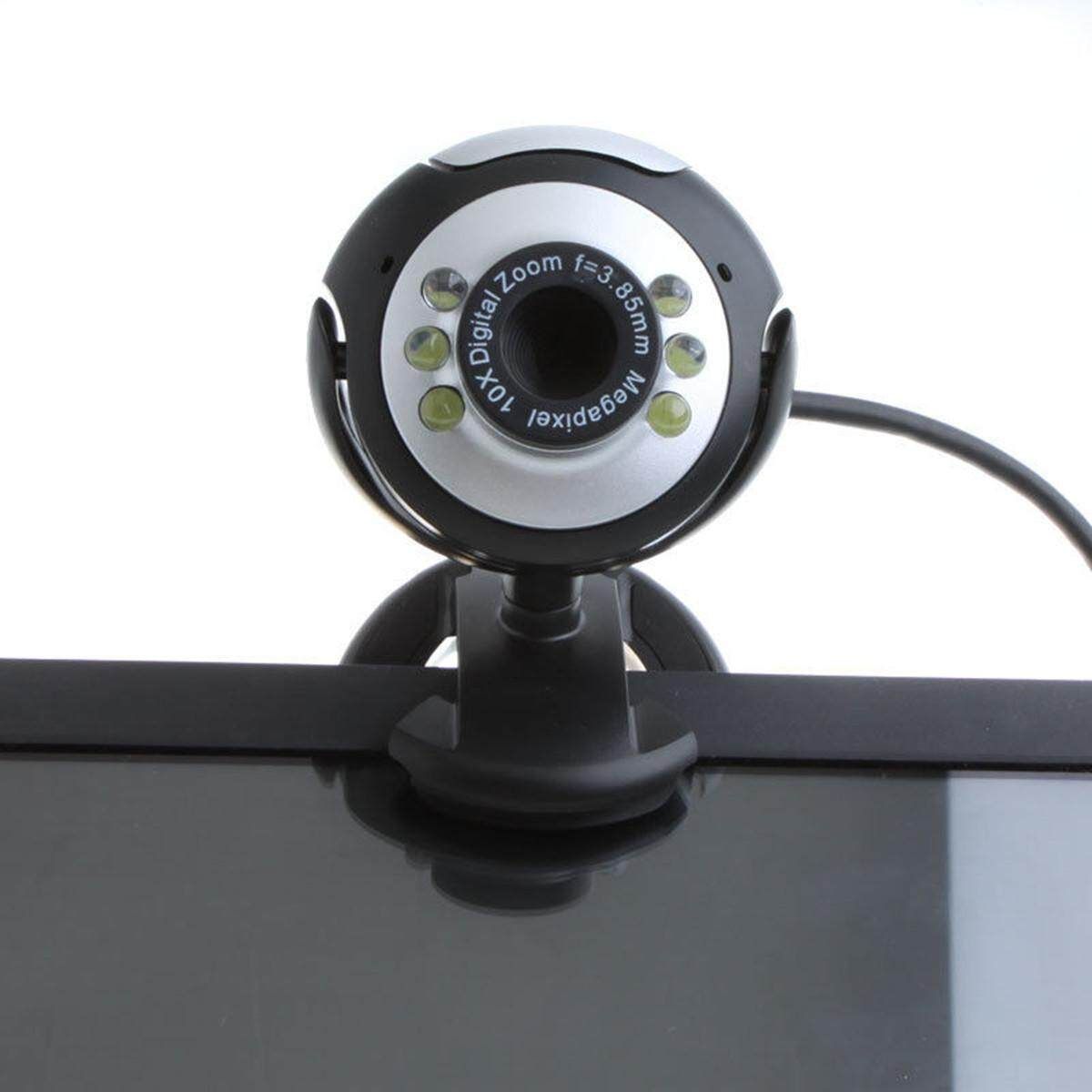 360 Degree USB 2.0 30.0M 6 LED HD Webcam Camera Web Cam With MIC For Laptop PC