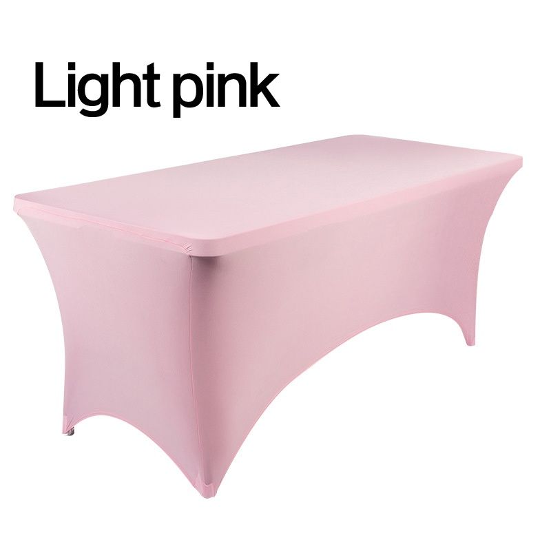 Elastic Wedding Dining Decor Rectangular Spandex Tablecloth Stretch Table Cover Elegant Party  Light Pink