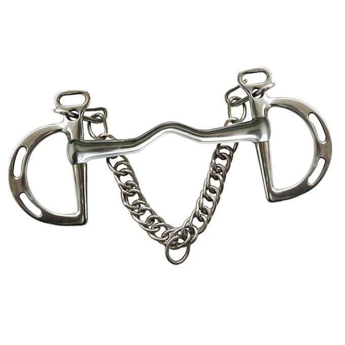 Stable Wide Low Port Weymouth Bit Combination Western Snaffle Horse L