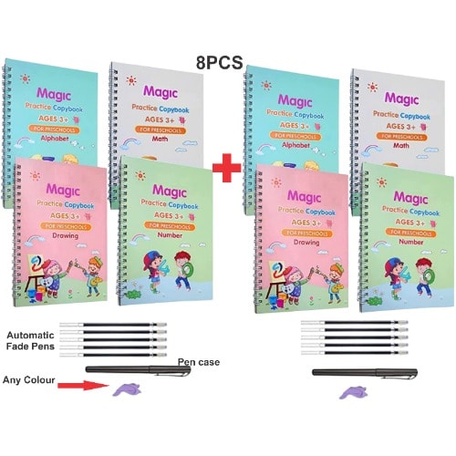 4 in 1 Magic Kinds Practice Writing Copybook For Preschools- 2 sets