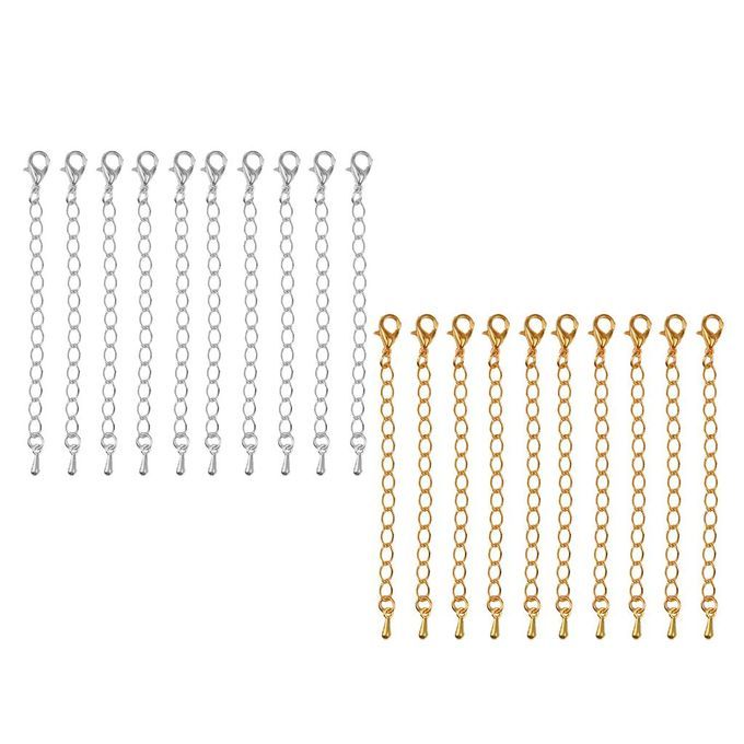 20 X Gold/Silver Plated Necklace Extenders Jewelry Extended Chain 75