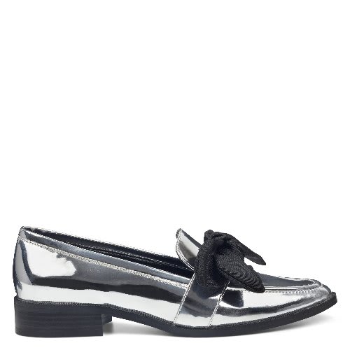 Weeping Bow Loafers-silver Patent