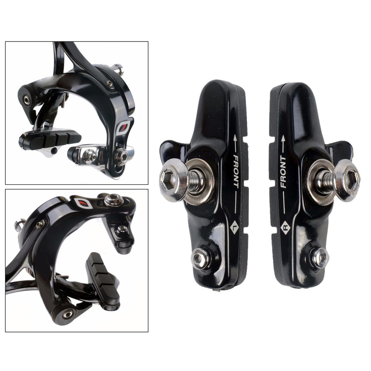 Bike Brake Pads Set, 1 Pair Road Mountain  C Black