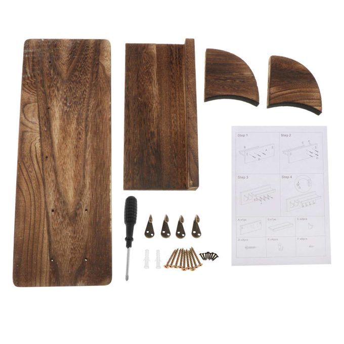 Vintage Wooden Wall Mounting Guitar Holder Stand Display Wood Color 1