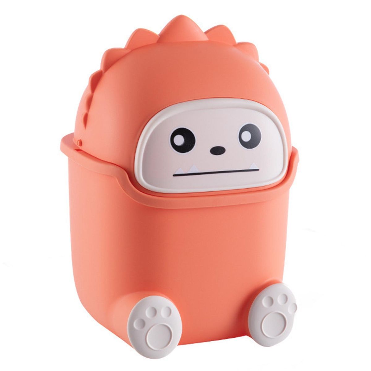 Trash Bin Mini Animal Shape Office Trash Basket Orange