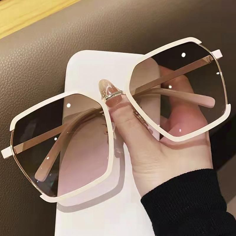 Women  Square Sunglasses for Men Oversized White Tea Original Brand Design Sun Glasses Female Shades Travel Sunshade
