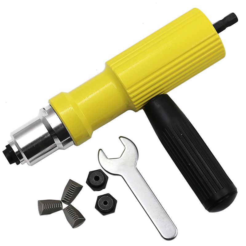 Electric Rivet Nut Riveting Adapter Insert For Cordless Drill Riveter Gun With Handle Naiun Aluminum Rivet Nut Guns Tool