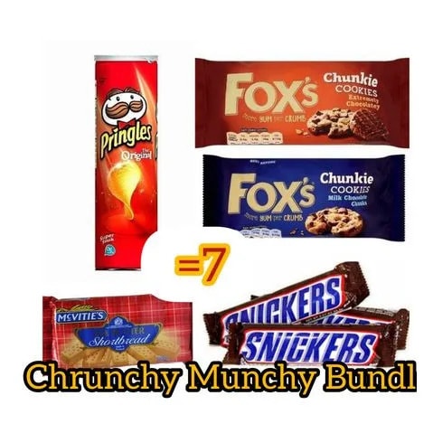 Pringles Original + Shortbread + Snickers + Extremely Chocolate + Cookies- 7 Pieces