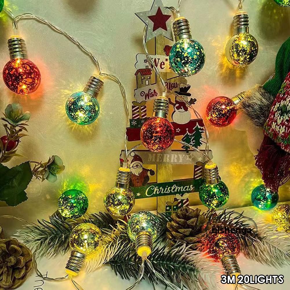 Star/Ball/Bulb Hanging String Lights Xmas Festival Party