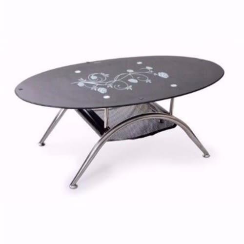 Tempered Glass Oval Shaped Center Table
