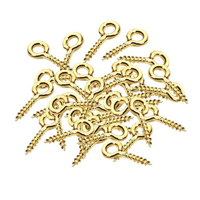 200pcs Gold Screw Eye Pins Eyelets Screw For Keychain Clay Jewelry