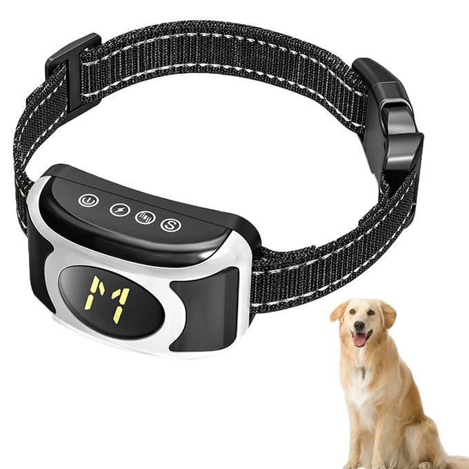 Dog Shock Training Collar Waterproof Rechargeable Anti- Silver