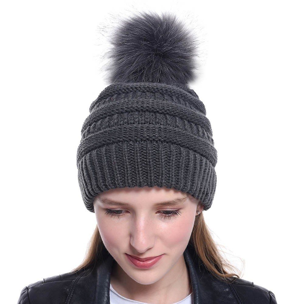New Autumn And Winter Imitation Fur Fox Fur Ball Hat Ladies