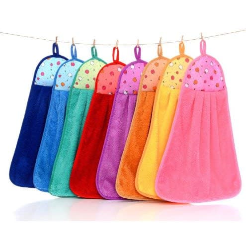 Micro-absorbent Hanging Kitchen Towel - 12 Pieces - Multicolour