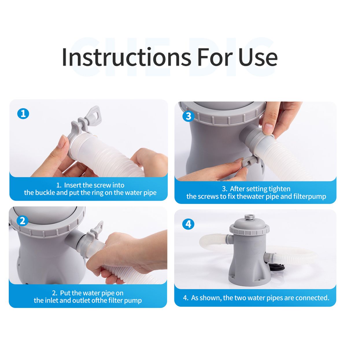 Pool Filter Pump 330 GPH Paddling Pool Electric Water Pump