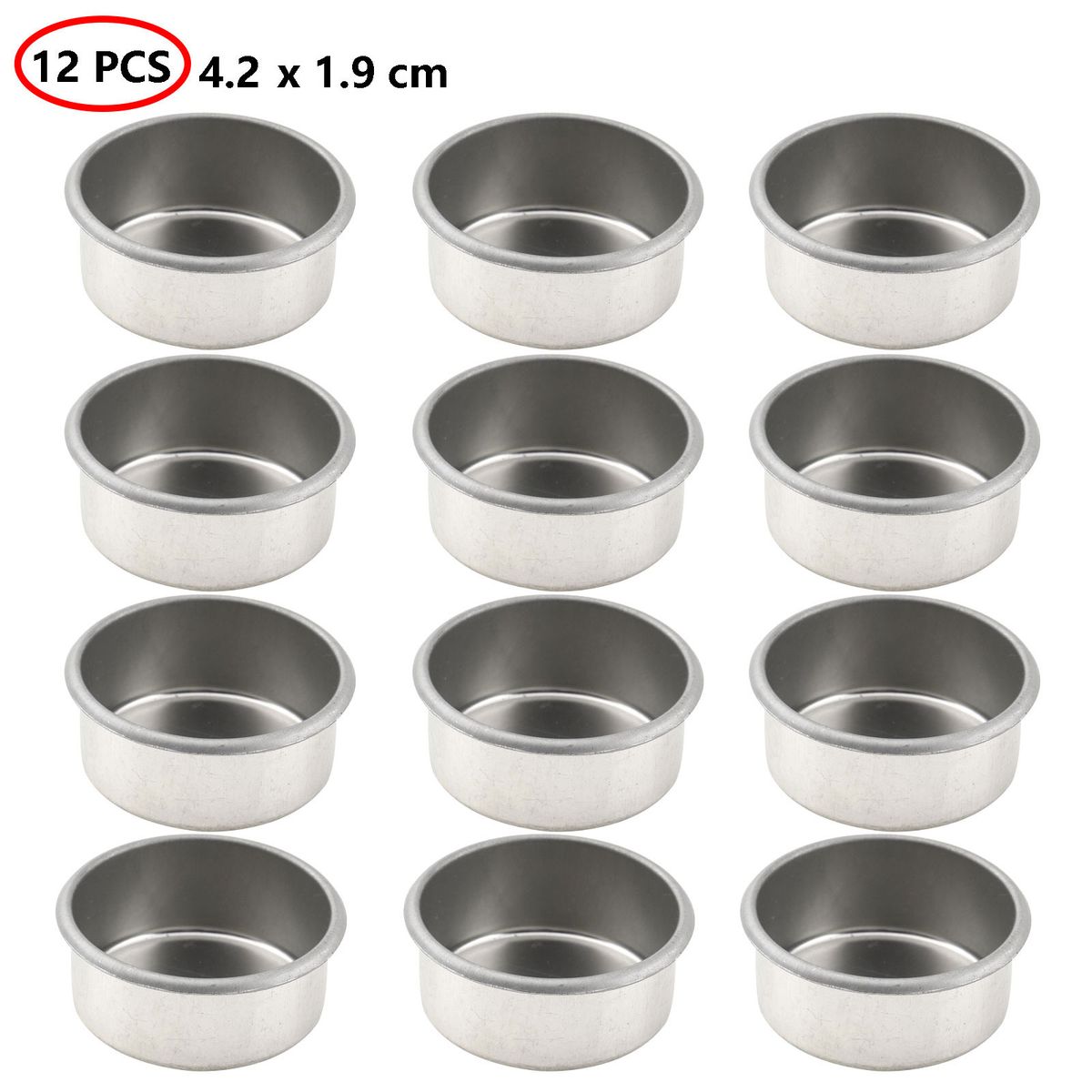 12 Pcs Mini Candle Jars Round Metal Candle Cups Tea Light