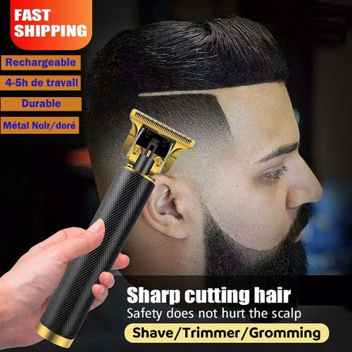 Rechargeable Metal Simple Style Hair Clipper Black Gold