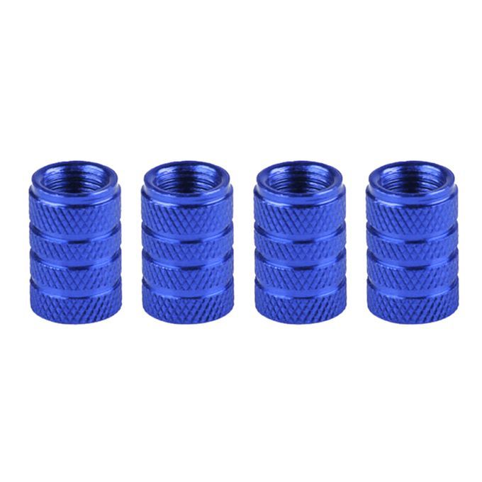 4Pcs Aluminum Alloy Car Wheel Tyre Tire Air Pressure-Blue