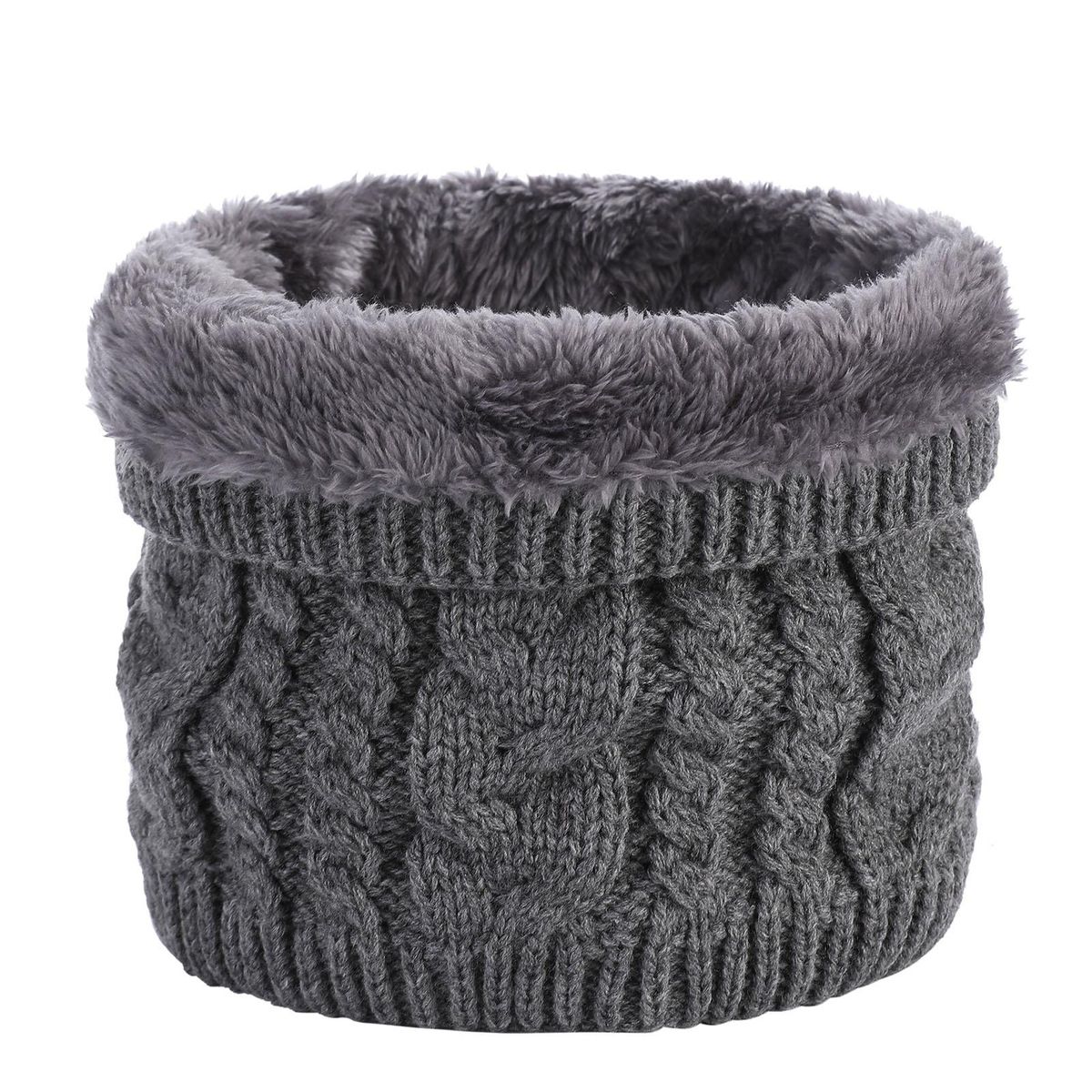 Neck Scarf Windproof Elastic Acrylic Fiber-Dark Gray