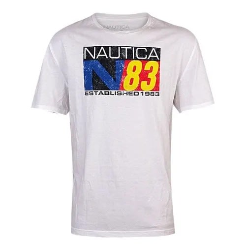 Nautica Men's Crew-neck Marble-print T-shirt