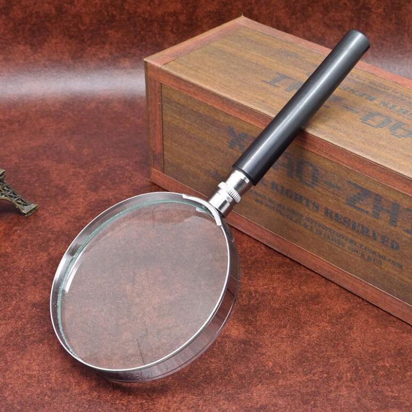90MM Lens 5X Handheld Magnifying Glass Plastic Handle