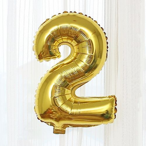 Birthday Number Balloon - Gold - 2