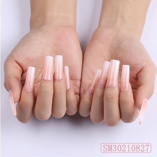 Ballet Coffin Full Cover Long Press On Nail - Sm30210827 - 24 Pieces