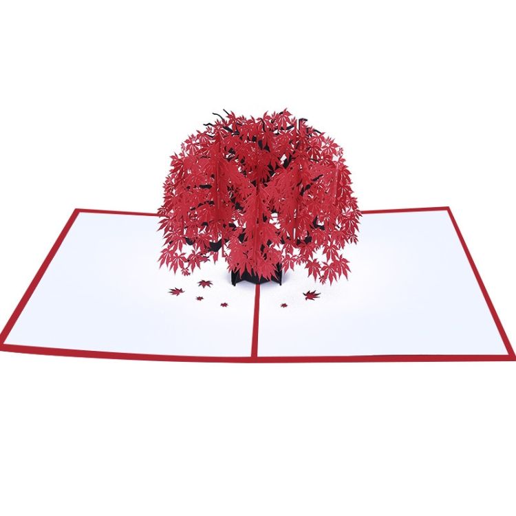 Red Maple Leaf 3D Card Maple Tree Greeting Card