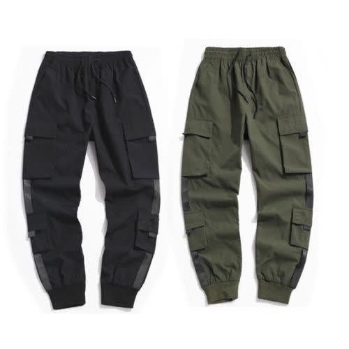 Cargo Pants Joggers - 2 Pieces - Black & Green